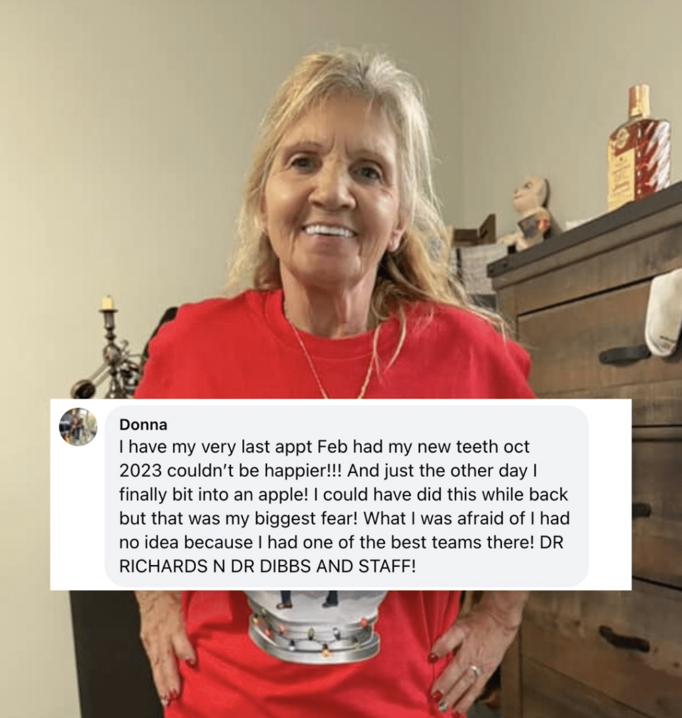 amazing review from new teeth now patient